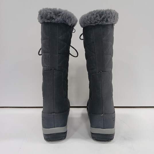 Bearpaw Isabella Gray Leather Waterproof Snow Boots Women's Size 9 image number 4