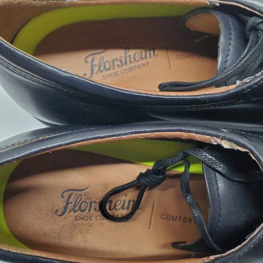 Florsheim Men's Black Plain Toe Derby Lace Up Shoe sSize 9.5 image number 3