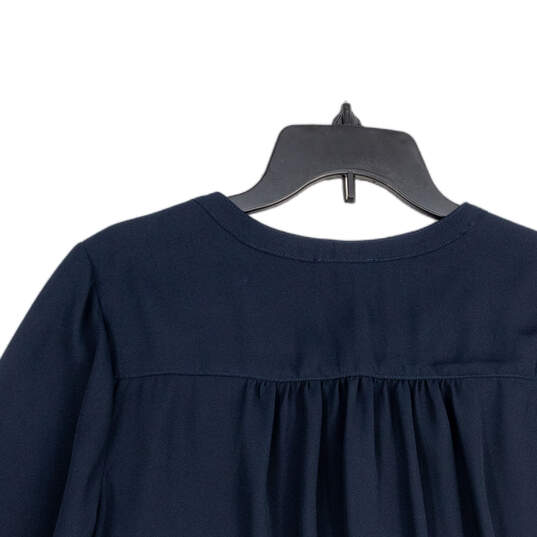 NWT Womens Navy Blue Front Button Long Balloon Sleeve Blouse Top Size L image number 4