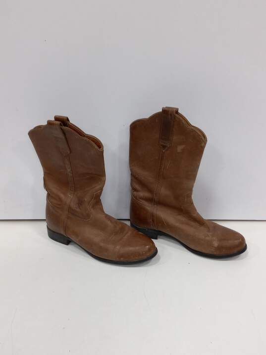 Ariat Brown Leather Pull-On Boots Size 7.5 image number 2