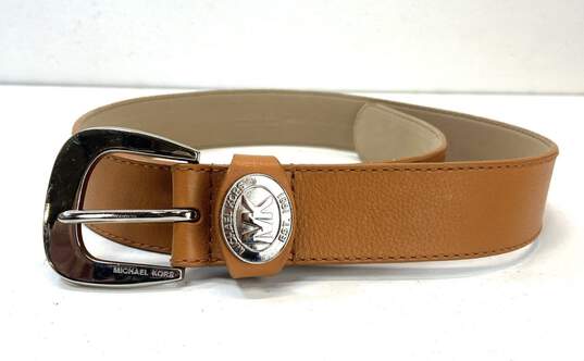 Michael Kors Brown Leather Belt Women's Size S image number 1