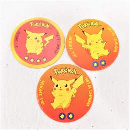 Pokemon Vintage Pikachu Nintendo Cardboard Pog Coin Lot of 3