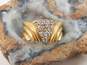 Vintage 18K Yellow Gold 0.50 CTTW Round Diamond Ridged Ring 6.0g image number 1
