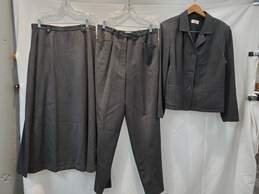 Talbots 3 Piece Dark Gray Woolmark Suit Jacket/Pants/Skirt Set Size 14