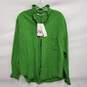 NWT Zara WM's Linen Blend Button Raw Hem Collar Green Long Sleeve Shirt Blouse Size SM image number 1