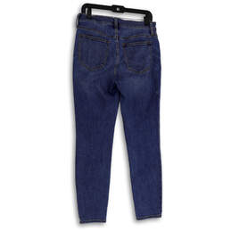 Womens Blue Denim Medium Wash High-Rise Button Fly Skinny Jeans Size 29 alternative image