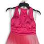 My Michelle Womens Pink Satin V-Neck Sleeveless A-Line Dress Size Medium image number 3