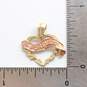 10K Two Tone Gold 'FOREVER' Ribbon Heart Pendant - 1.09g image number 5