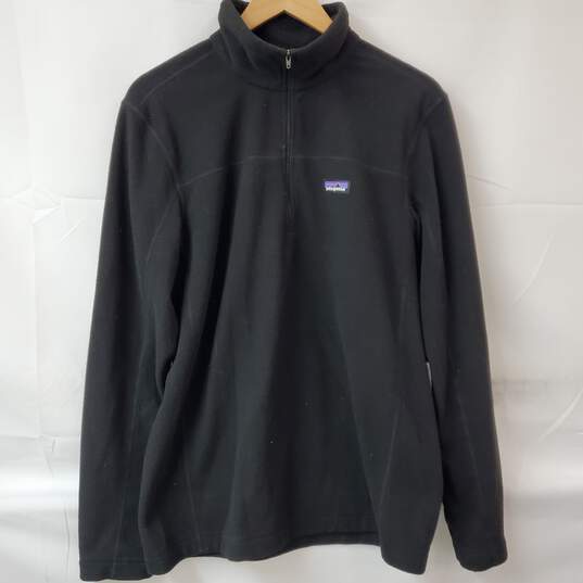 Patagonia 1/4 Zip Black Fleece Pullover Size Medium image number 1