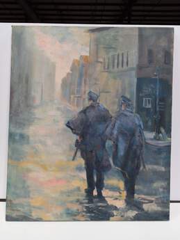 Painting of Two Cops Patrolling A City Street