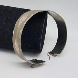 MP-NYMPH Sterling Silver Textured Diamond Design 6 1/2" Cuff Bracelet 29.2g alternative image