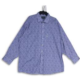 Lauren Ralph Lauren Mens Blue Floral Collared Button-Up Shirt Size 18 1/2 34/35