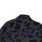 NWT Peyton Jensen Womens Gray Abstract 1/4 Zip Collarless Blouse Top Size Small image number 4