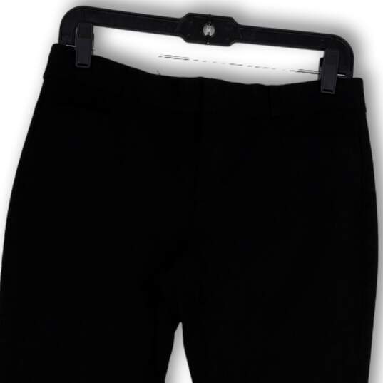 Womens Black Flat Front Pockets Stretch Straight Leg Ankle Pants Size 6 image number 3