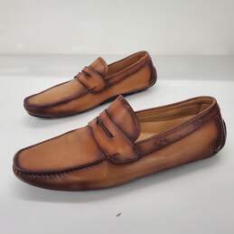 Magnanni Men's 'Dylan' Brown Leather Driving Loafers Size 10.5M alternative image