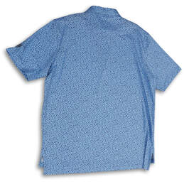 Mens Blue Printed Regular Fit Short Sleeve Spread Collar Polo Shirt Size XL alternative image
