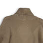 Womens Beige Knitted Turtleneck Long Sleeve Pullover Sweater Size Large image number 4