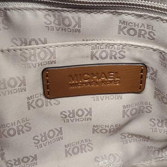 Michael Kors Brown Saffiano Leather Studded Crossbody Hand Bag image number 7