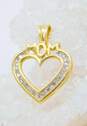 10k Yellow Gold Mom Heart Diamond Accent Pendant 1.9g image number 2