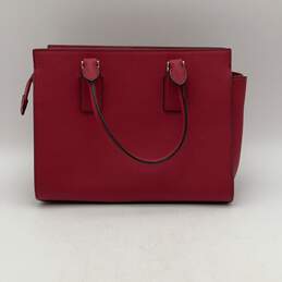 Womens Red Leather Bottom Studs Double Handle Zipper Satchel Bag alternative image