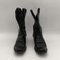 Womens Black Leather Square Toe Pull-On Cowgirl Western Boots Size 8 image number 4