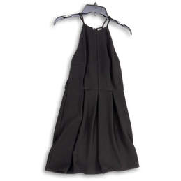 Womens Black Sleeveless Pleated Stretch Back Zip Mini Dress Size Small