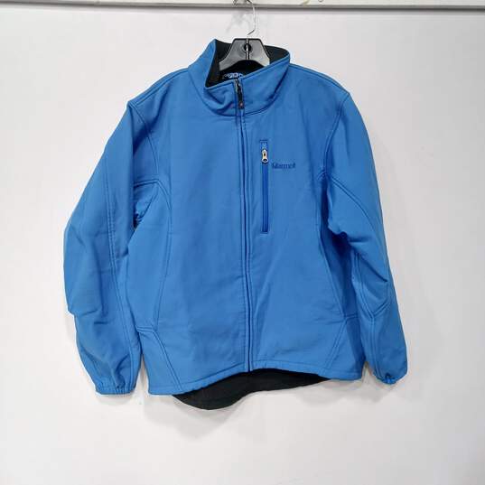 Marmot Men's Blue Full Zip Soft Shell Windbreaker Jacket Size M image number 1
