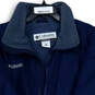 Mens Blue Long Sleeve Collared Pockets Full-Zip Windbreaker Jacket Size M image number 3