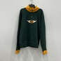 Mens Green Knitted 1/4 Zip Mock Neck Long Sleeve Pullover Sweater Size 3X image number 1
