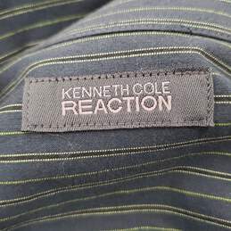 Kenneth Cole Men Green Striped Shirt XL NWT