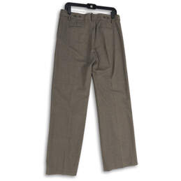 Womens Gray Brown Striped Flat Front Slash Pocket Wide Leg Dress Pants Sz 8 alternative image