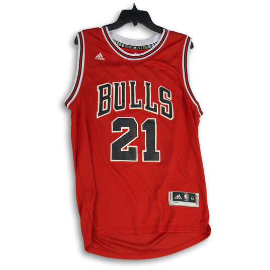 Mens Red Chicago Bulls Jimmy Butler #21 Basketball Pullover Jersey Size M image number 1