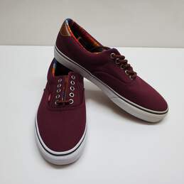 Vans Off The Wall Men Maroon Lace Up Low Top Comfort Skate Shoes Size 9.5