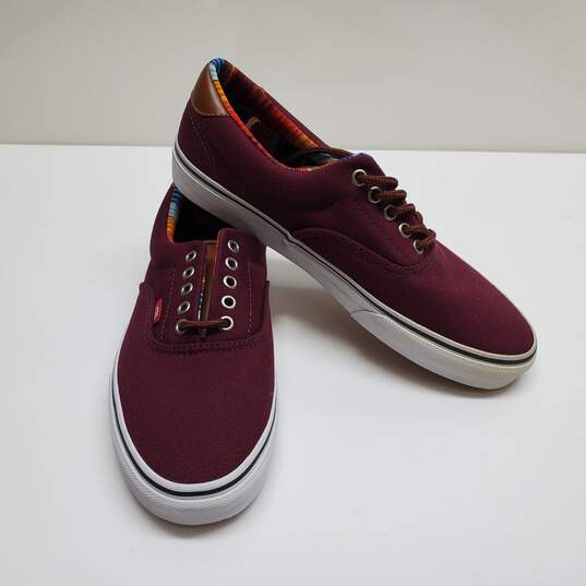 Vans Off The Wall Men Maroon Lace Up Low Top Comfort Skate Shoes Size 9.5 image number 1