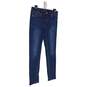 Womens Blue Denim Dark Wash Belt Loops 5 Pocket Skinny Leg Jeans Size S image number 2