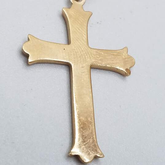 14K Gold Cross Pendant Necklace 3.9g image number 7