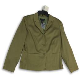 The Limited Womens Green Long Sleeve Single Breasted Three Button Blazer Size L