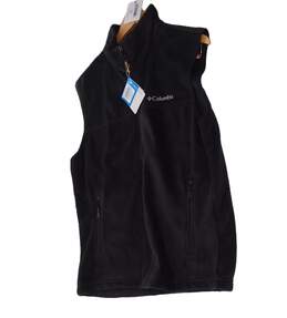 NWT Mens Black Sleeveless Full Zip Collared Fleece Vest Jacket Size Medium alternative image