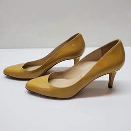 Womens Jimmy Choo Mustard Yellow Patent Leather Heels Sz 38 AUTHENTICATED