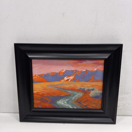 Bundle of 2 Framed 7 Signed Landscape Oil Paintings on Canvas image number 2