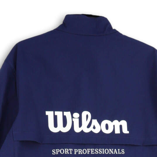 NWT Mens Blue Mock Neck Long Sleeve Slash Pocket Full-Zip Jacket Size XL image number 4
