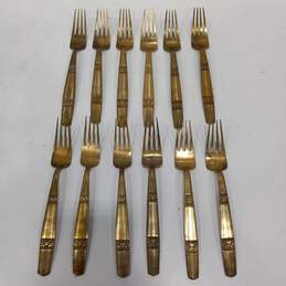 Bundle of 12 Gold Plated Dinner Forks alternative image