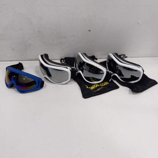BUNDLE OF 4 MOTORCROSS RIDING GOGGLES 2 WITH CASES image number 1