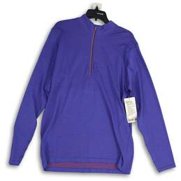 NWT Lululemon Womens Purple Mock Neck Long Sleeve Activewear T-Shirt Size XL