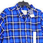 NWT Mens Blue Plaid Collared Long Sleeve Button-Up Shirt Size 2XLT image number 3