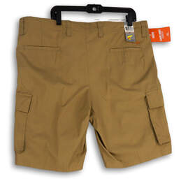 NWT Womens Tan Flat Front Classic Fit Mid Rise Pocket Cargo Shorts Size 42 alternative image