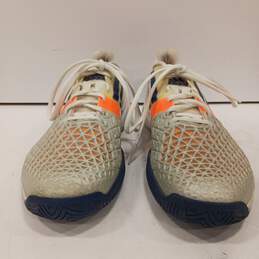 Mens White Orange Adizero Feather III Lace Up Tennis Shoes Size 8.5