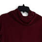 Womens Red Heather Cowl Neck Key Thumb Hole Pullover Sweater Size XS P image number 3