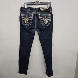 ROCK REVIVAL Blue Denim Embellished Skinny Jeans alternative image