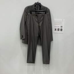 Giorgio Armani Mens Gray Two-Button Blazer & Flat Front Pants Set Size 52 w/ COA
